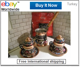 Turkish coffee with handmade coffee set